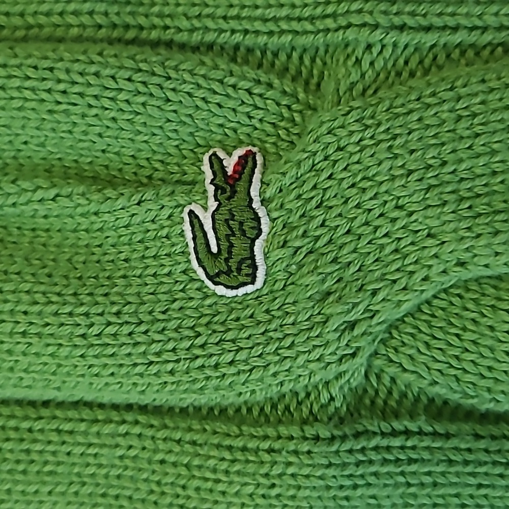 Lacoste Green Cable Knit Women's Sweater Size Xs/34 - Picture 6 of 10